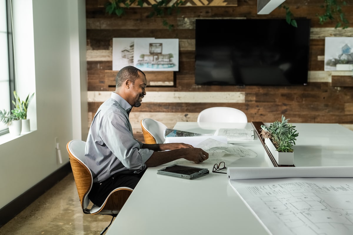 person sitting at a desk